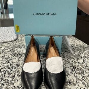Antonio Melani Black Leather Heels